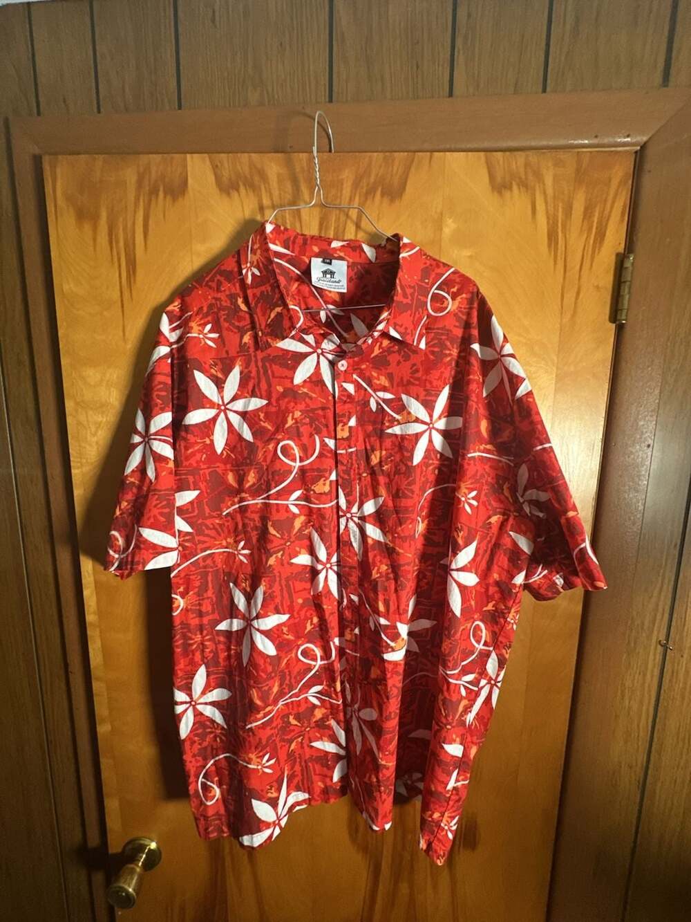Graceland Elvis Presley Authentic Red Hawaiian Woven Shirt Men's 2XL